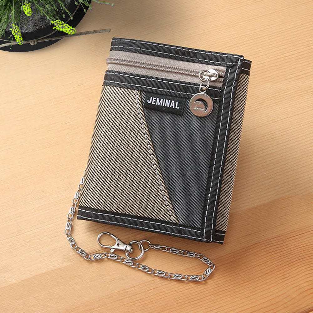 Trifold Nylon Wallet Credit Card Holder Gifts for Lovers Velcro Closure - CustWitAU