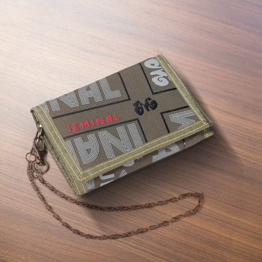 Trifold Nylon Wallet Gifts for Family Unisex Velcro Closure Credit Card Holder - CustWitAU