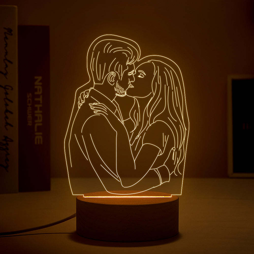 Anniversary Gifts Custom 3D Photo Lamp Personalized Night Light - CustWitAU