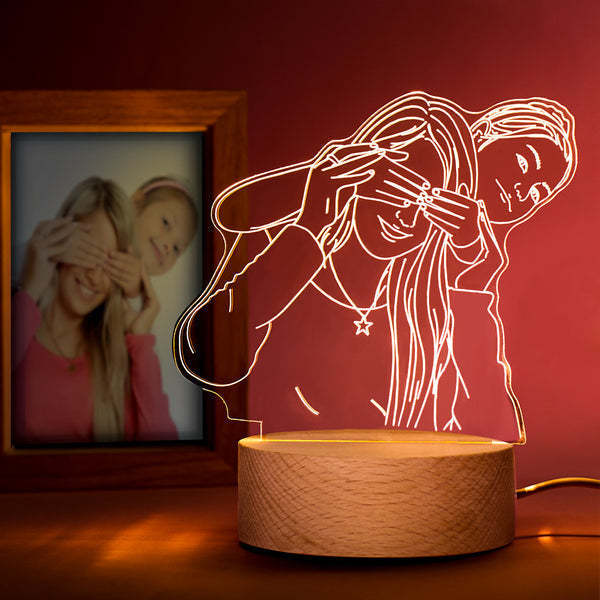 Anniversary Gifts Custom 3D Photo Lamp Personalized Night Light - CustWitAU