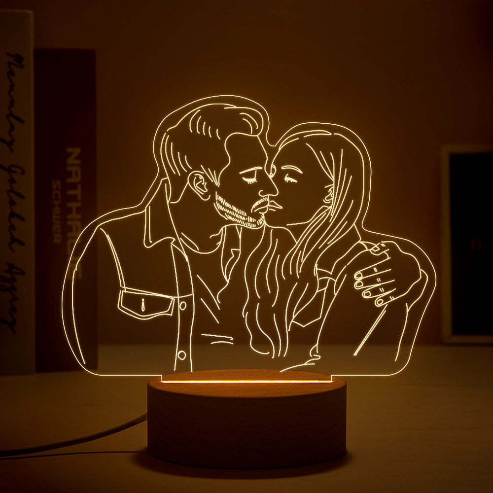 Anniversary Gifts Custom 3D Photo Lamp Personalized Night Light - CustWitAU