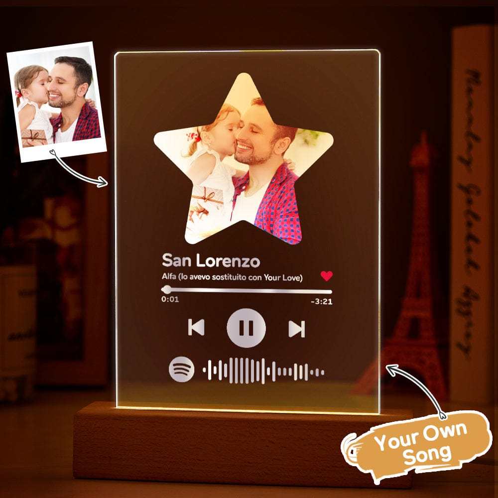 Custom Spotify Night Light Spotify Plaque Personalized Father's Day Gifts