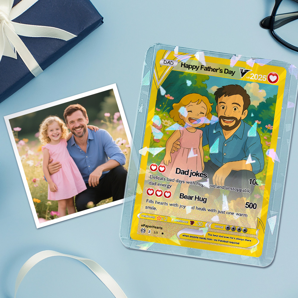 Father's Day Poke Card Custom Poke Card Gift For Dad, Father's Day Gift, Custom Present - CustWitAU