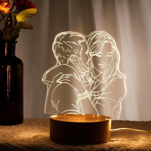Anniversary Gifts Custom 3D Photo Lamp Personalized Night Light - CustWitAU