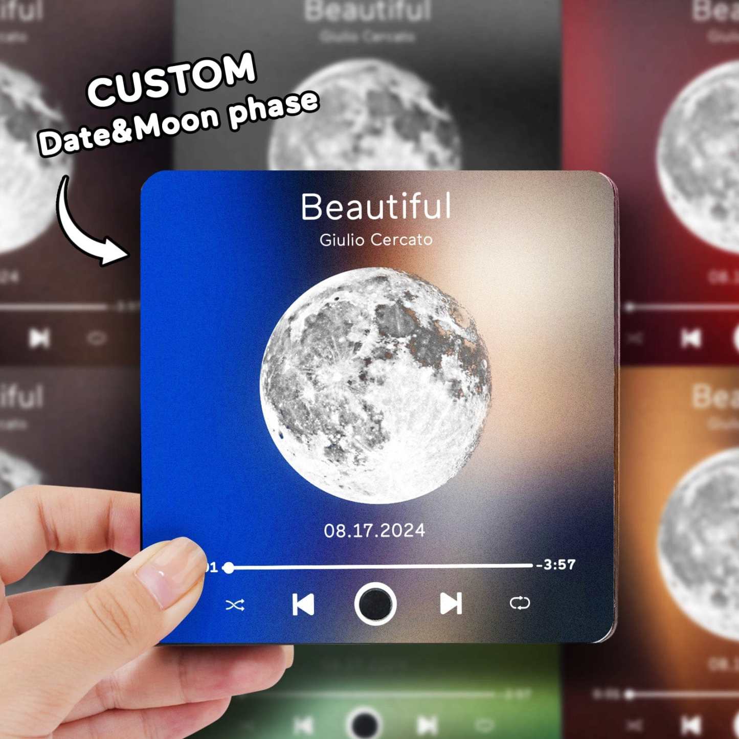 Custom Spotify Album Fridge Magnet Personalized Music Fridge Magnet Can Play Songs and Adjust Volume for Couples