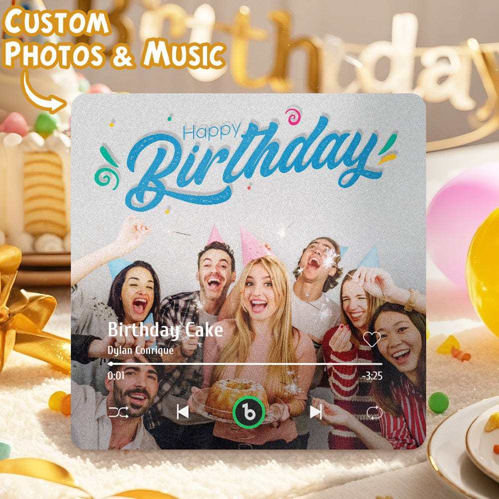 Custom Music Fridge Magnet New 4.0 Upgrade Colorful Frame Album Fridge Magnet Music Wall Photo Sticker Music Movement That Can Be Played Birthday Gift for Party - CustWitAU