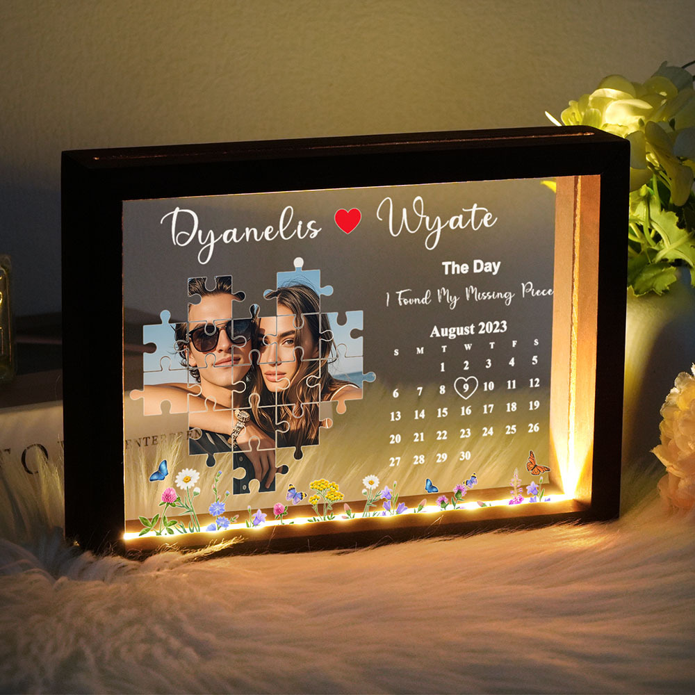 Personalized Night Light Frame The Day I Found My Missing Piece Light