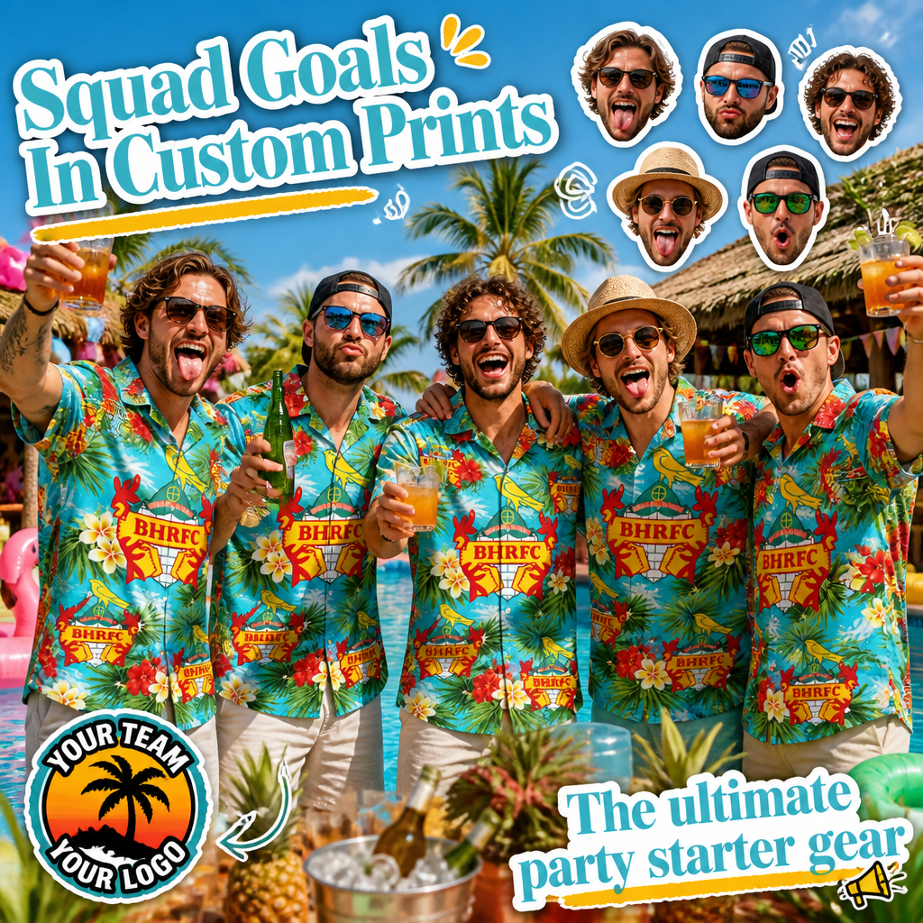 Personalized Photo Hawaiian Shirt Custom Face Tropical Aloha Gift for Men