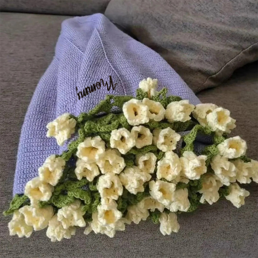 Hand-Knitted Rose Blanket DIY Kit & Ready-Made Gift for Mother's Day Valentine's Day - CustWitAU