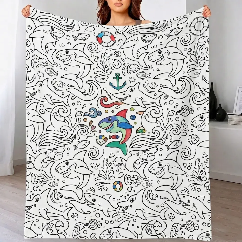 DIY Drawing Blanket Doodle Your Own Blankets, Customizable Washable Paint & Play Blankets for Adults - CustWitAU