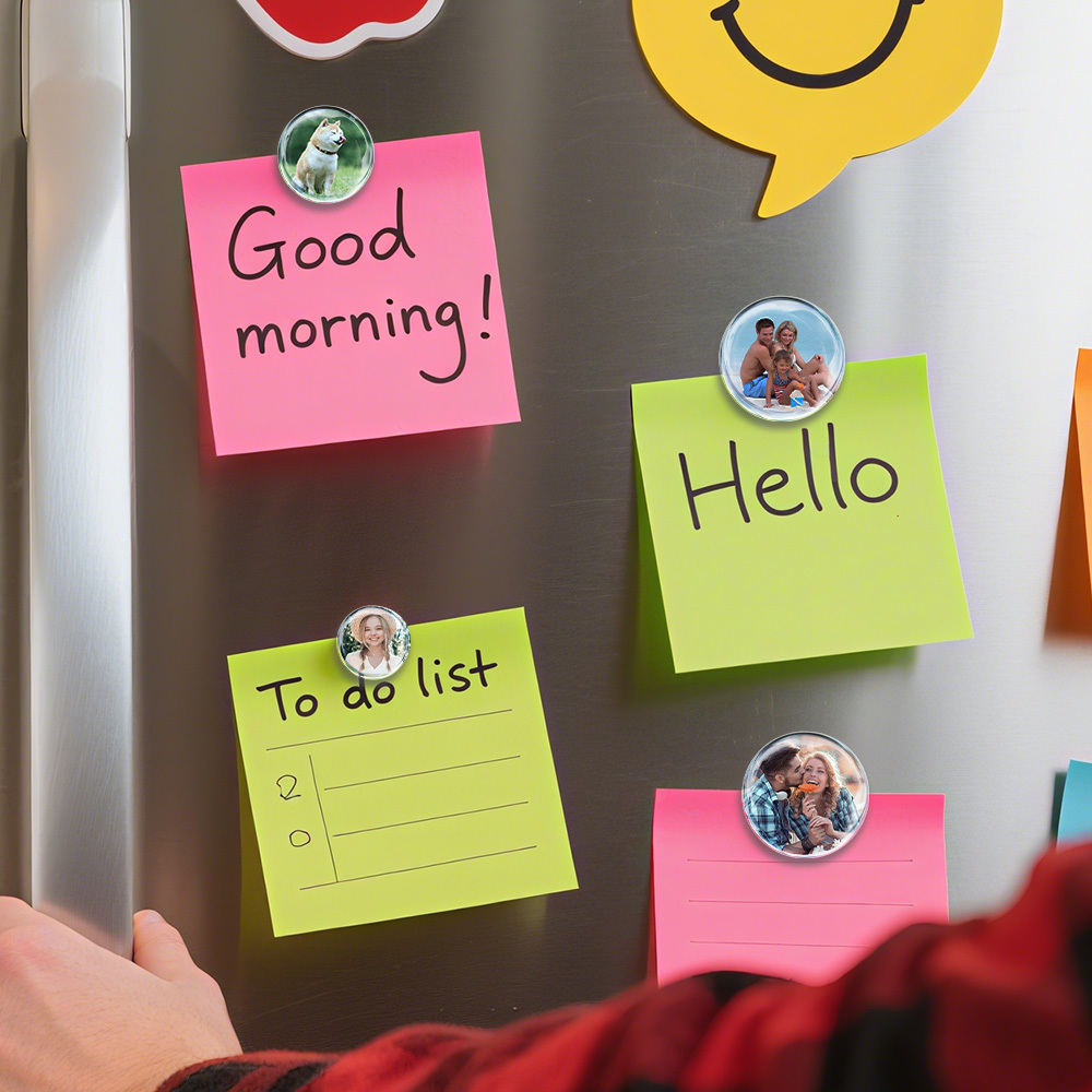 Personalized Round Glass Magnets Custom Photo Fridge Magnets Gift For Family Lovers - CustWitAU