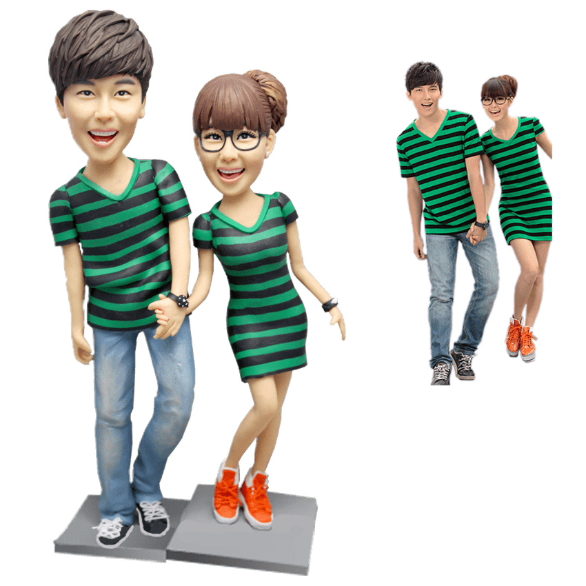 Fully Customizable 2 person Custom Bobblehead With Engraved Text Birthday Gifts - CustWitAU