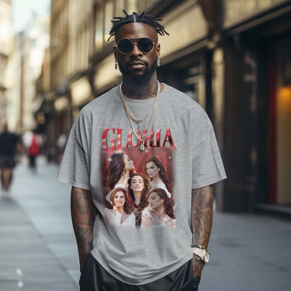 Custom Photo Vintage Tee Personalized Name T-shirt Pet Gifts Dog - CustWitAU