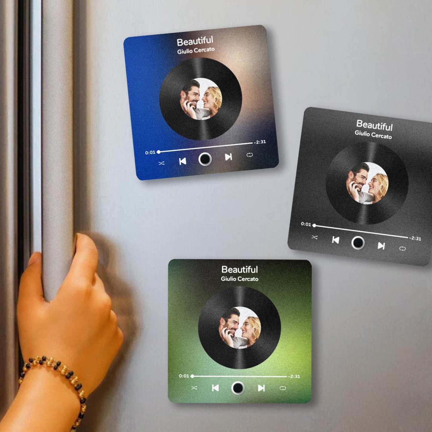 Custom Spotify Album Fridge Magnet Personalized Music Fridge Magnet Can Play Songs and Adjust Volume for Couples