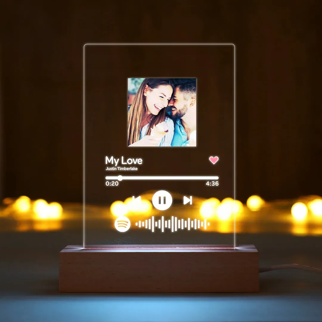 Scannable Spotify Code Plaque Night Light Music and Photo Acrylic Various Music Combination Styles - CustWitAU