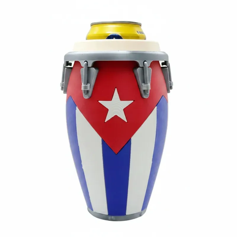 3D Printed Conga Drum Piggy Bank Coin Bank Can Cooler, Cuba Flag Decor, Music Lover Gift - CustWitAU