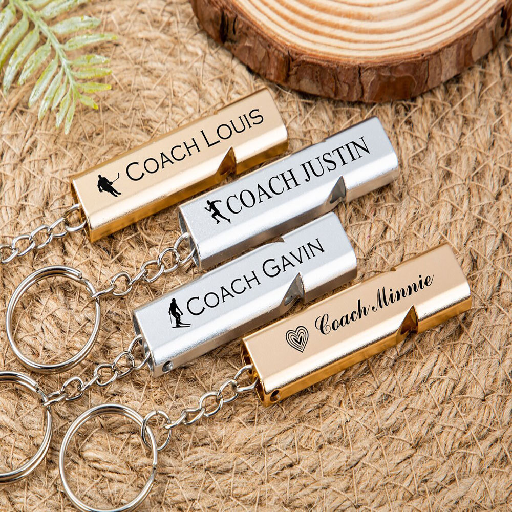Custom Whistle Keychain Coach Whistle Personalized Gift for Coaches, Teachers & Sports Lover