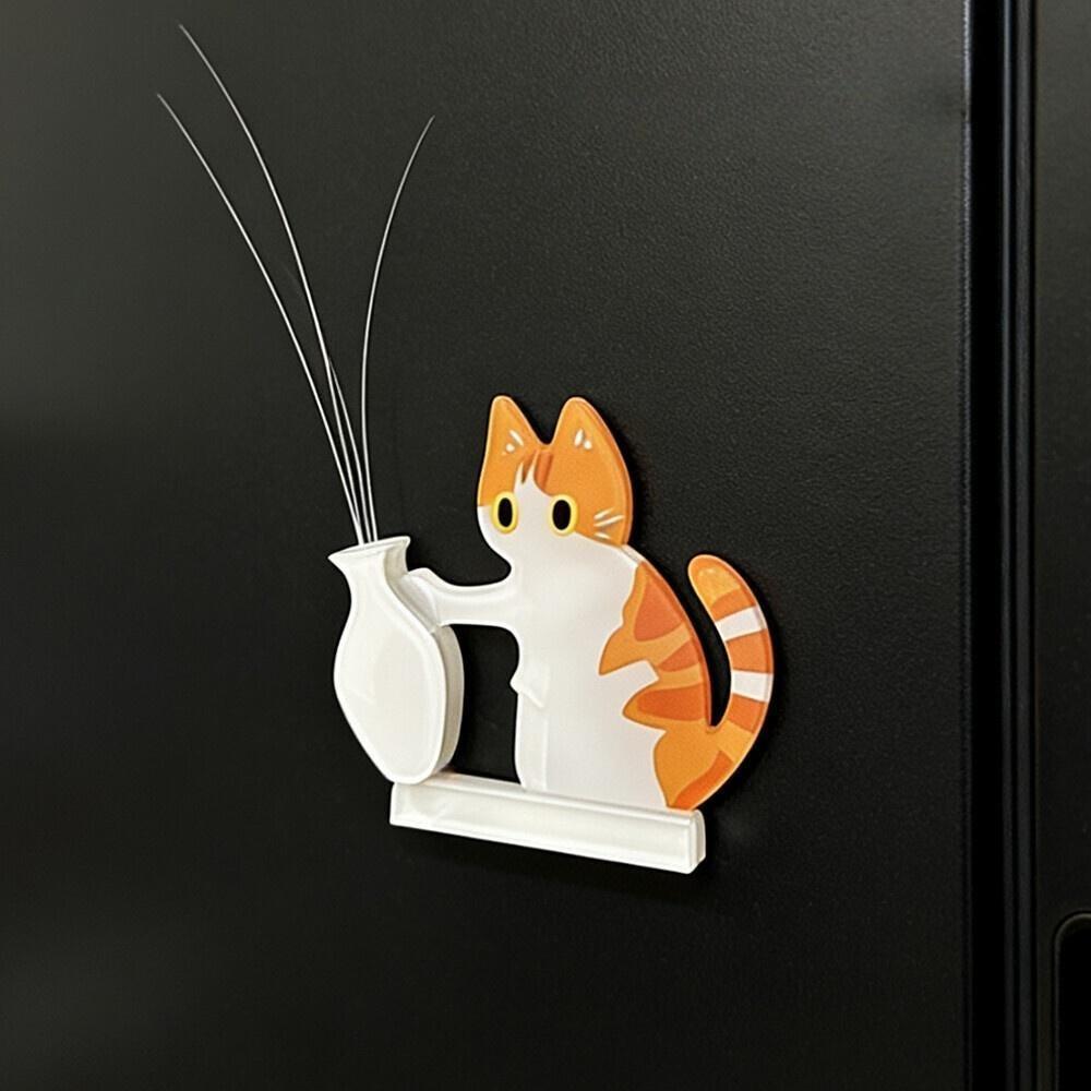 Handmade Cat Whisker Collector – Acrylic Magnetic Fridge Holder | Mini Keepsake, Pet Memorial Keepsake, Gift for Cat Lovers - CustWitAU