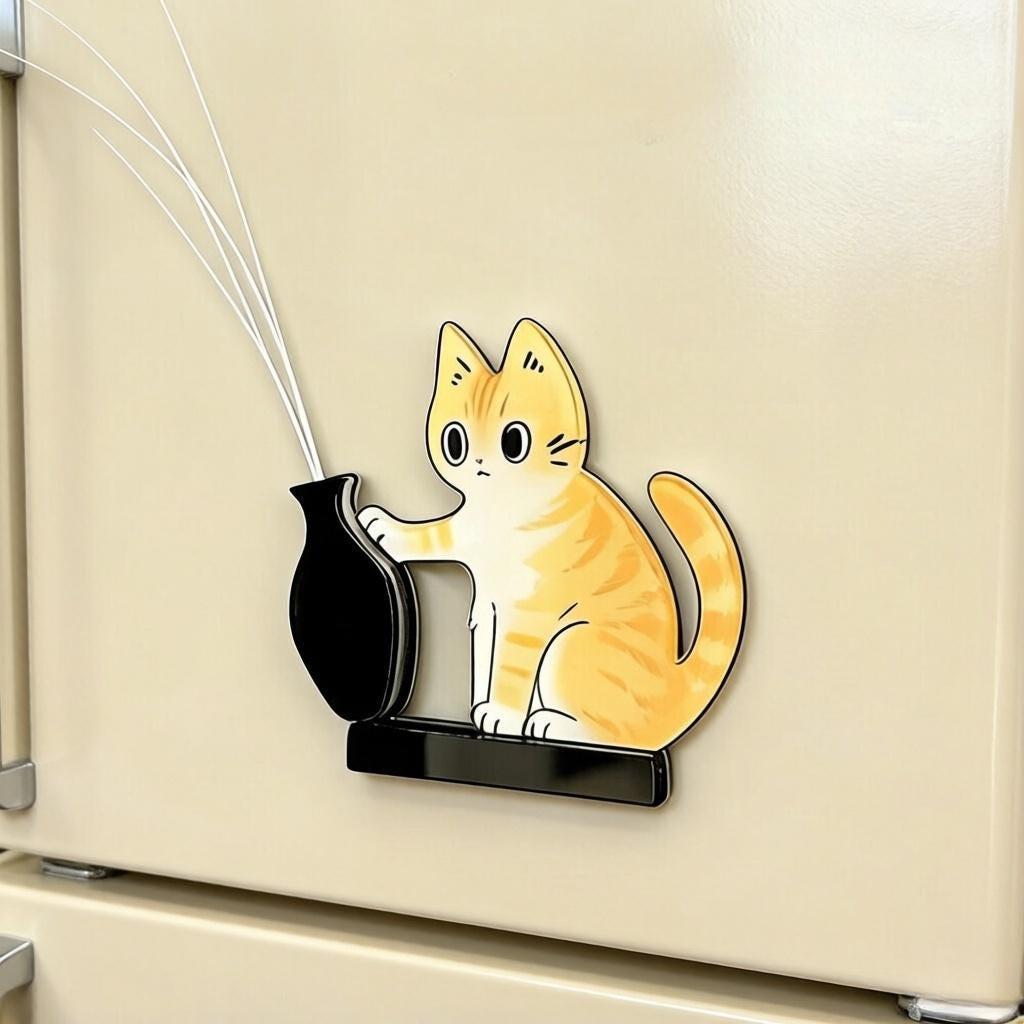 Handmade Cat Whisker Collector – Acrylic Magnetic Fridge Holder | Mini Keepsake, Pet Memorial Keepsake, Gift for Cat Lovers - CustWitAU