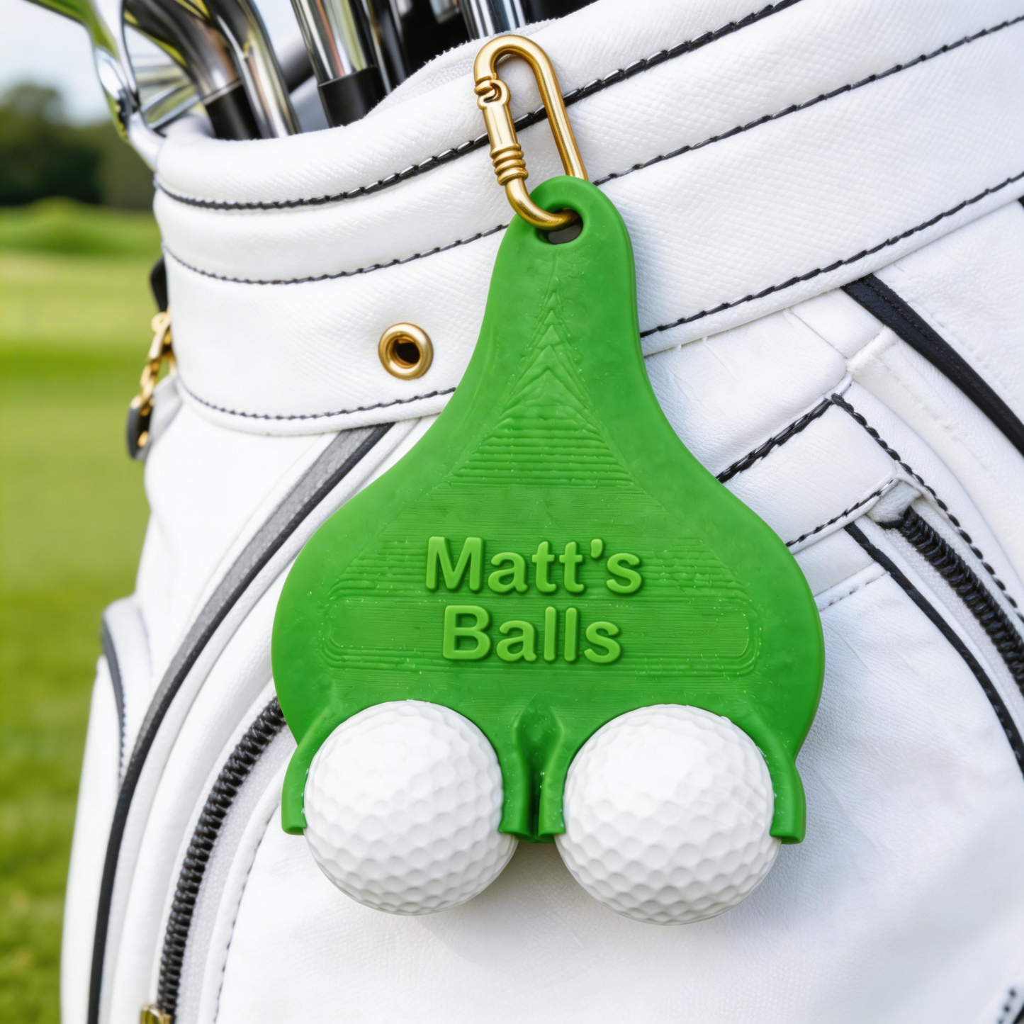 Personalized 3D Printed Text Funny Multicolor Golf Ball Holder with Clip Golf Club Accessory Sports Birthday Christmas Gift for Golf Lover