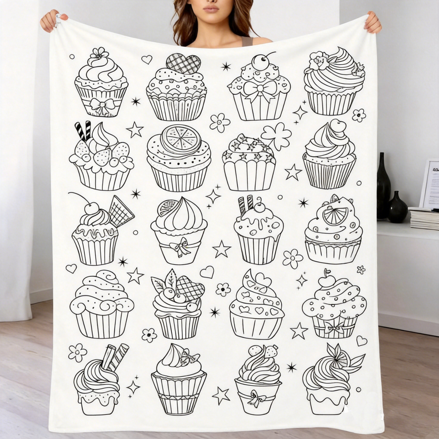 DIY Drawing Blanket (Optional 24-Color Marker Set) Create Your Art Blanket Washable Keepsake Blanket for Kids & Adults - CustWitAU