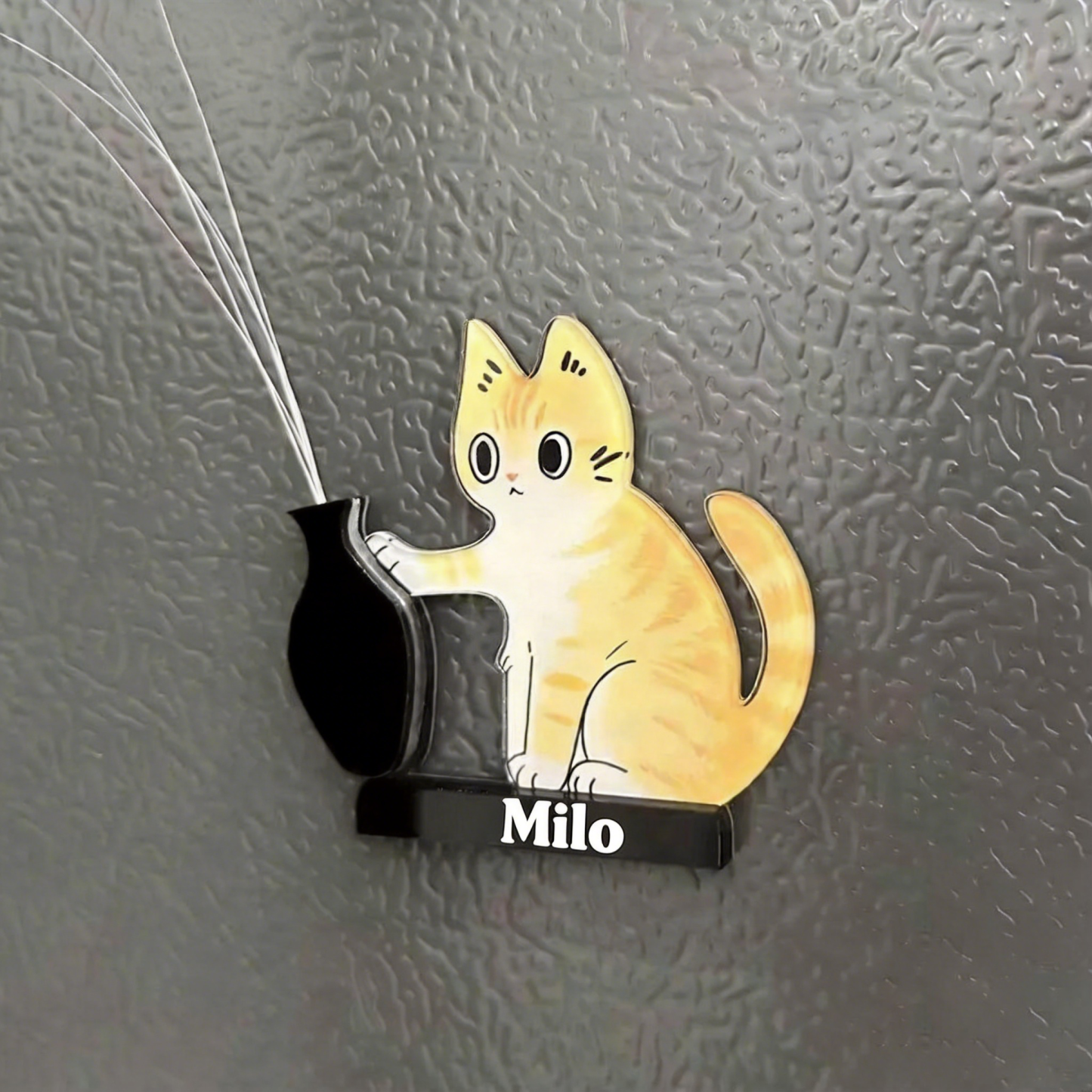 Handmade Cat Whisker Collector – Acrylic Magnetic Fridge Holder | Mini Keepsake, Pet Memorial Keepsake, Gift for Cat Lovers - CustWitAU