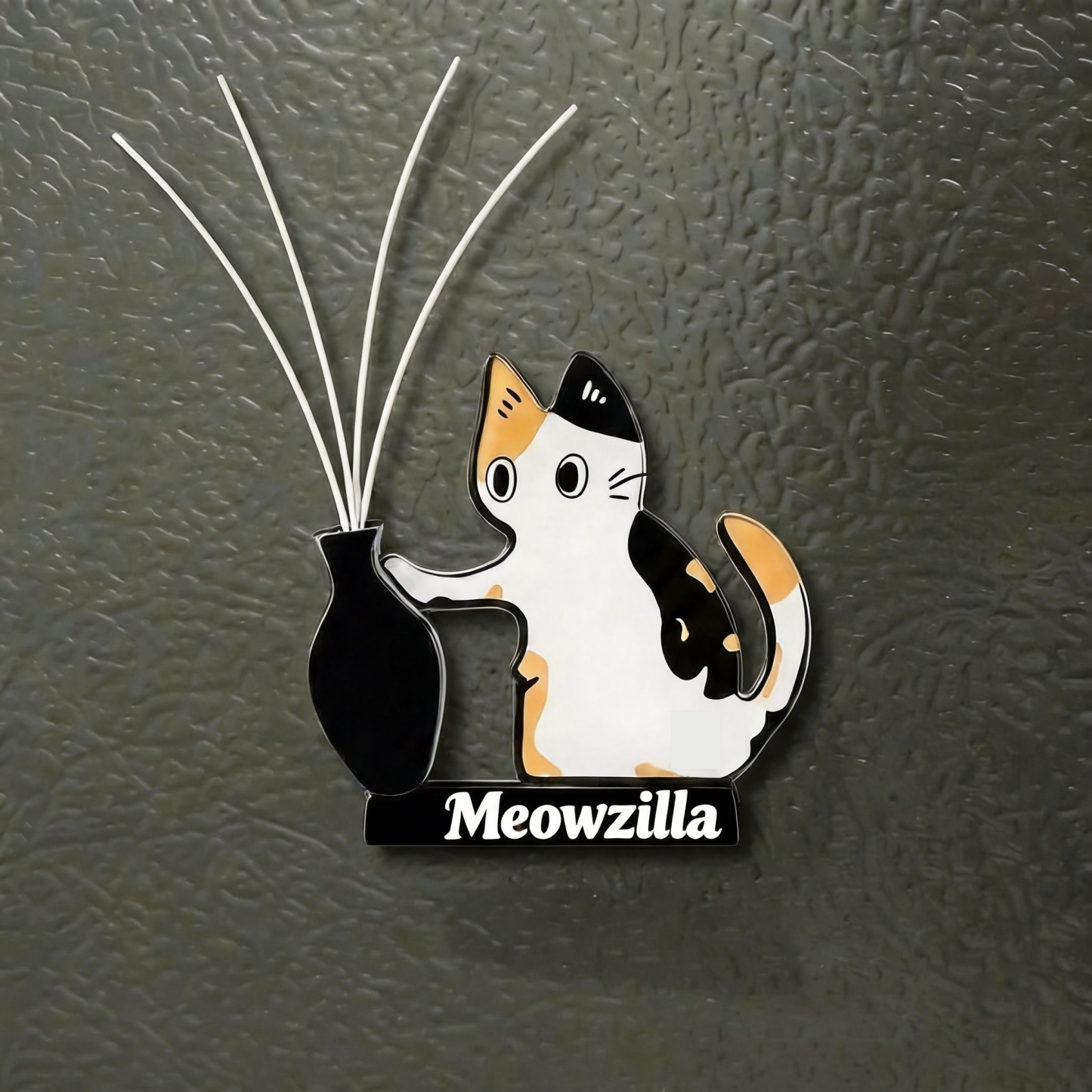 Handmade Cat Whisker Collector – Acrylic Magnetic Fridge Holder | Mini Keepsake, Pet Memorial Keepsake, Gift for Cat Lovers - CustWitAU