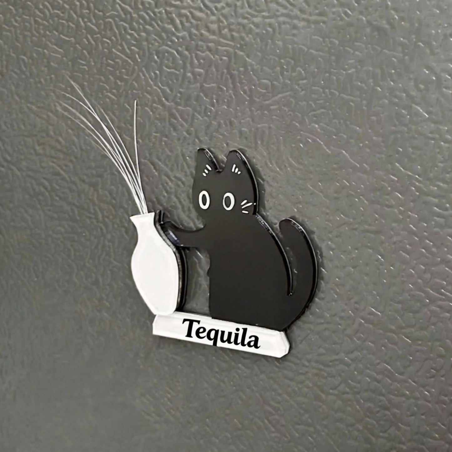 Handmade Cat Whisker Collector – Acrylic Magnetic Fridge Holder | Mini Keepsake, Pet Memorial Keepsake, Gift for Cat Lovers - CustWitAU