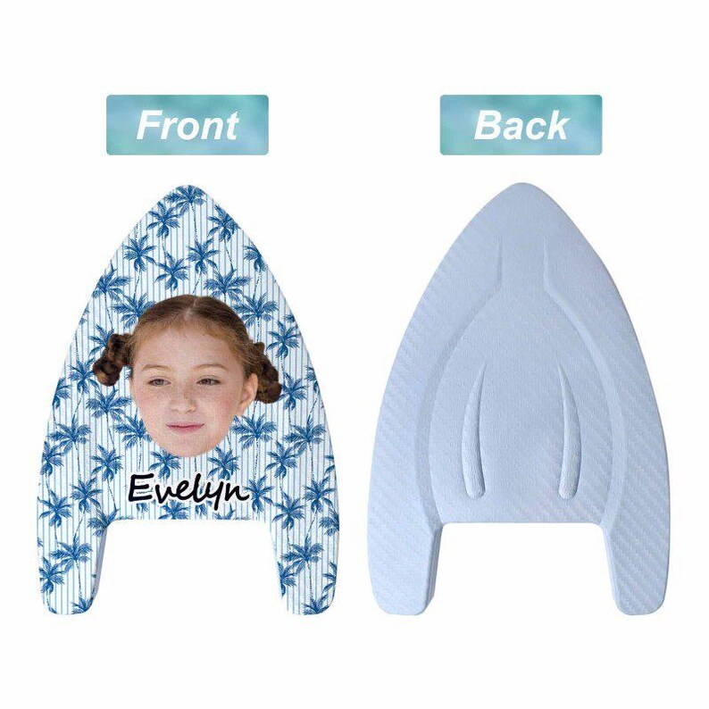 Custom Photo Face Swim Kickboard, Personalized Kids Swimming Aid - CustWitAU
