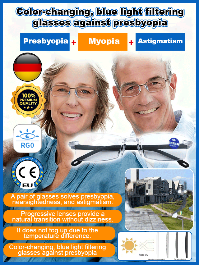 Indestructible Graphene Auto-Focus Glasses (Buy 1 Get 1 FREE) Auto-Adjust, Photochromic UV400 & Anti-Fog
