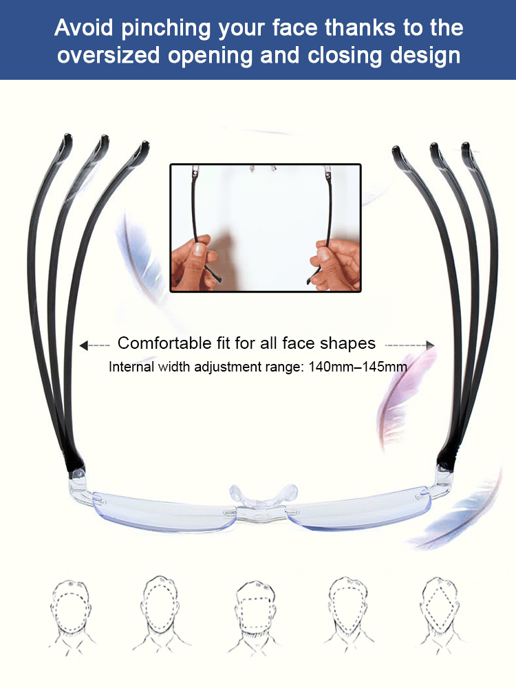 👓👓👓100°-700° auto-zoom reading glasses: a perfect pair for both near and far vision.
