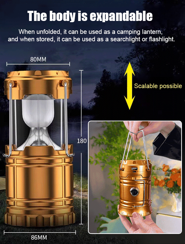 🔦💡Waterproof Multifunctional Solar Light⚡Outdoor Emergency Camping Light, Magnetic Handle, Flashlight, Power Bank, 3-in-1 Lighting Light