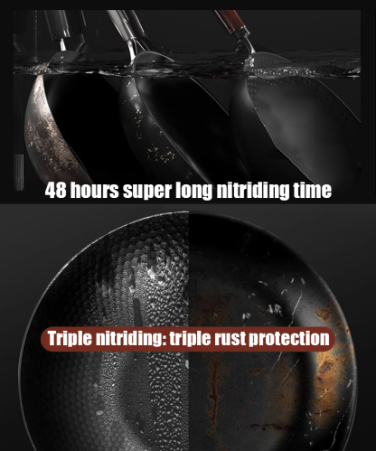 👨‍🍳👨‍🍳👨‍🍳Recommended by Michelin chefs，Pure iron non-stick pan, no chemical coating, compatible with gas and induction cookers, easy to make restaurant-level delicacies