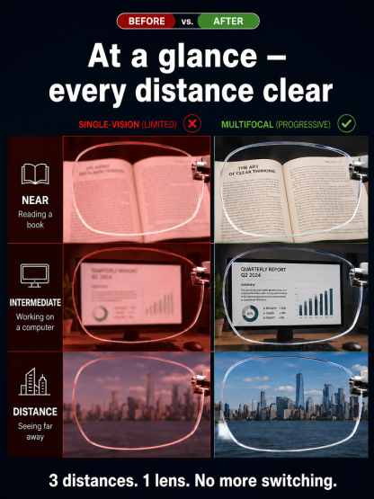 4-in-1 Auto-Adjusting Smart Glasses (Buy 1 Get 1 FREE) Photochromic UV400, Blue Light & 180° Bendable Frame