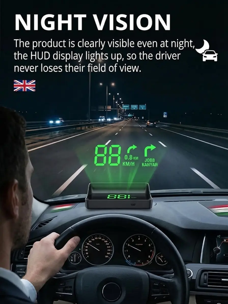 【Safe Driving, Say Goodbye to Fines】🚘 HUD Head-Up Display + GPS Warning🔥 Limited-Time 50% Off! Do you often receive speeding tickets because you failed to spot speed cameras in time? 🚨 This practical in-car device will help you avoid unnecessary fees a
