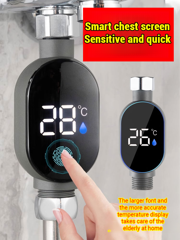 【⚡No electricity required all year round】LED real-time temperature display🔴Fully waterproof and leak-proof for enhanced safety, compatible with all faucet models✅😊Reaches 38°C in 3 seconds, adjustable up to 100°C