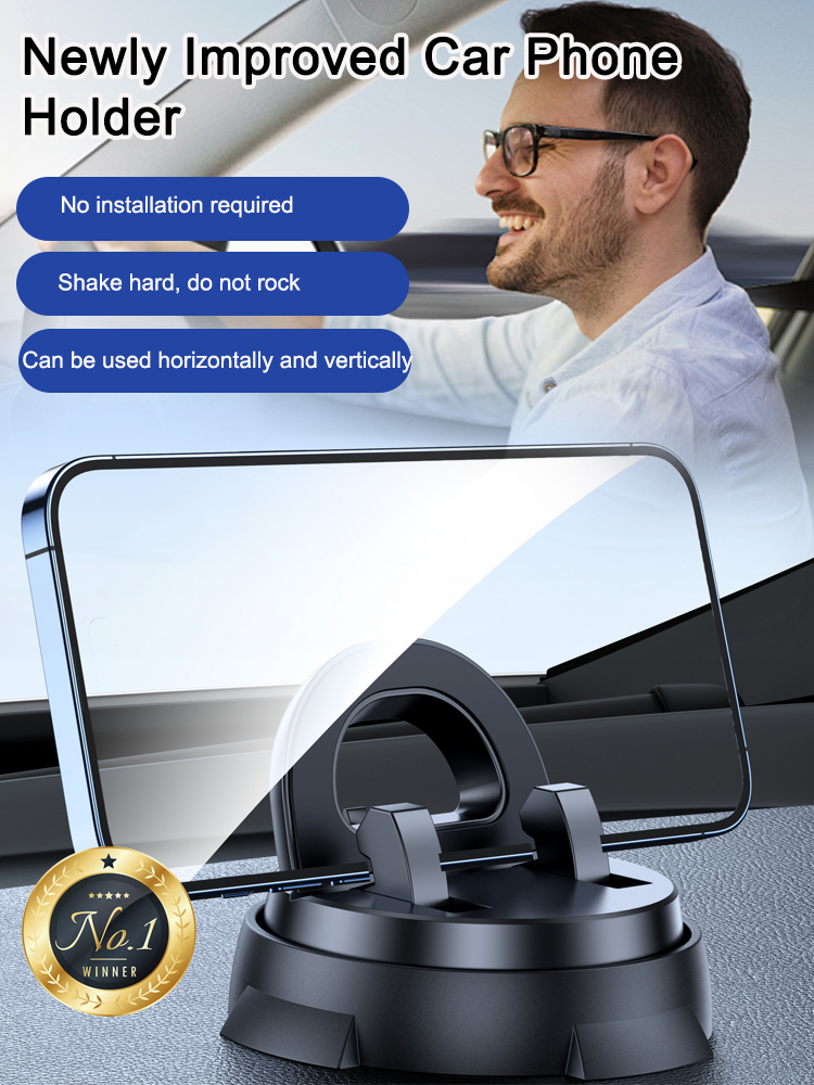 【360° Adjustable】Compatible with all phone models, specifically designed for bumpy roads, no installation required, reusable, and leaves no residue
