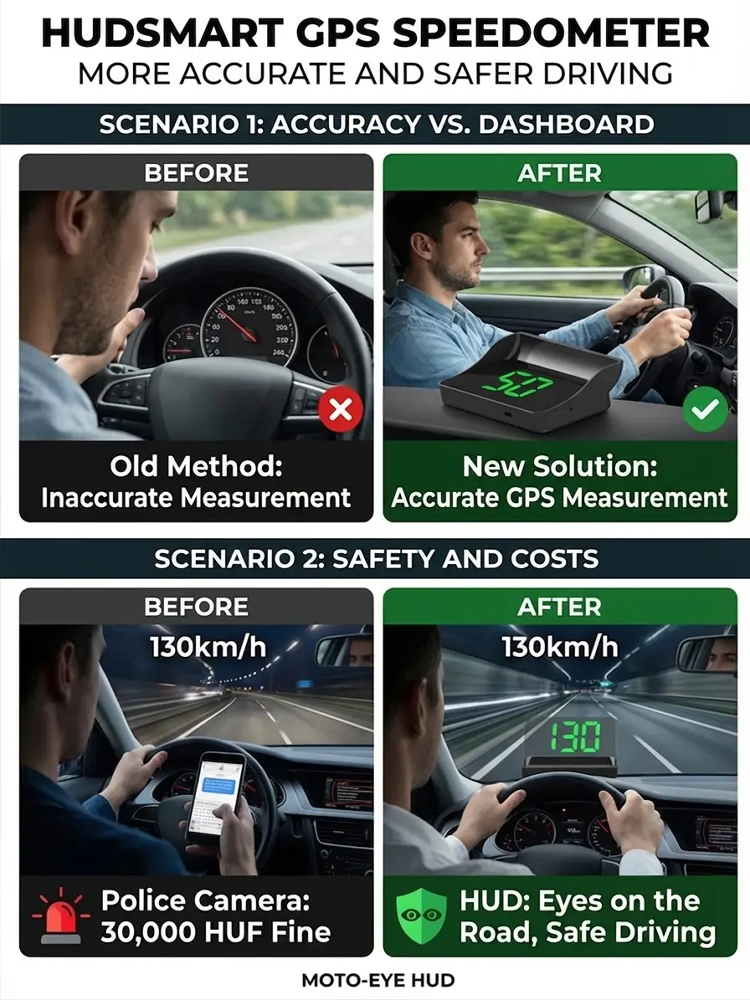 【Safe Driving, Say Goodbye to Fines】🚘 HUD Head-Up Display + GPS Warning🔥 Limited-Time 50% Off! Do you often receive speeding tickets because you failed to spot speed cameras in time? 🚨 This practical in-car device will help you avoid unnecessary fees a
