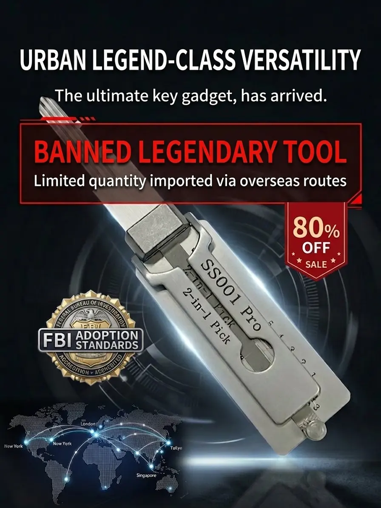 Military-grade stainless steel lock picking tools; open all locks in 30 seconds, no need to hire a professional, durable for 30 years without rust, 10-year warranty.