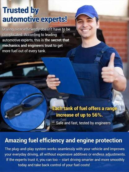 Germany's first smart fuel saver optimized with nanotechnology, saving up to 60% on fuel. Plug and play, saving you 60% on fuel and bringing back the efficiency of a professional sports car.