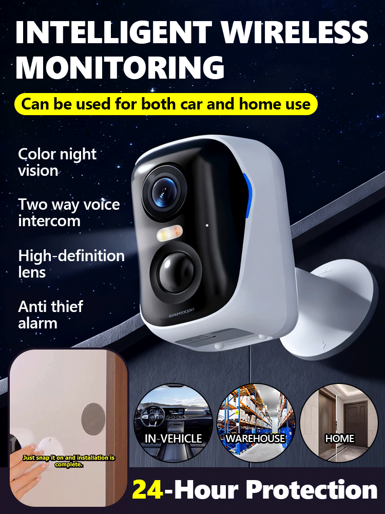 ✅✅✅10-year durable intelligent wireless surveillance camera. Radar detection with no blind spots, high-definition night vision mode, 900-day ultra-long standby time, installation-free, magnetic design