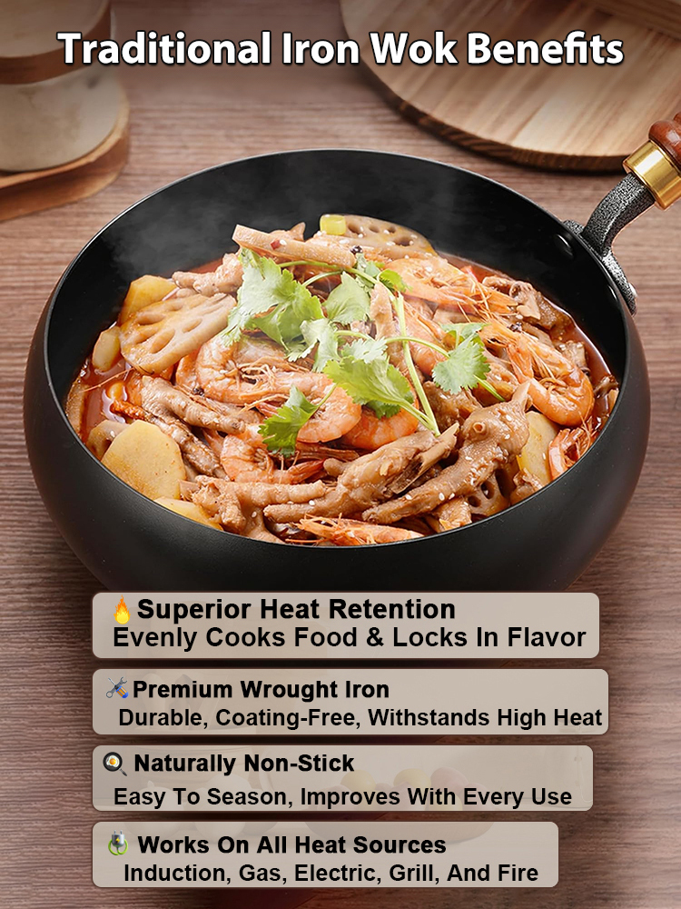 [Uncoated healthy pot] Traditional Forged Big-Belly Pot