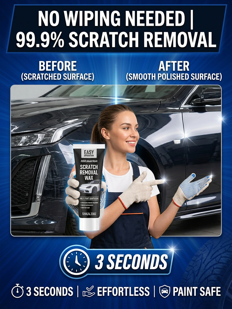 ✅🚘🚕Removes car scratches in 3 seconds!👍Suitable for 100% of car models and colors🥇99.9% repair rate, protects paint without damaging the surface, rust-proof, anti-oxidation, long-lasting shine and polishing.