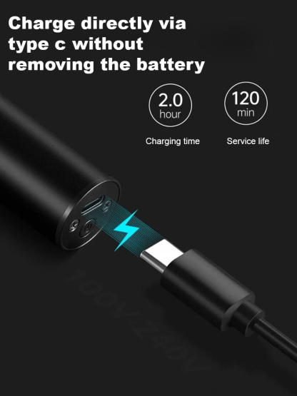 【Electric Sculpting Hair Clipper】 Sharp, snag-free stainless steel T-shaped blades, 55dB quiet and scalp-friendly, with four tooth types for precise scissor cuts and notches. 2-hour fast charge for 120 minutes of battery life, and removable, washable head