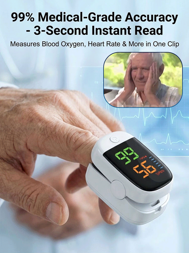 [24-Hour Health Monitoring] With an accuracy rate of up to 99%, this device requires no blood draws or injections, measuring blood glucose, blood pressure, and blood oxygen levels in just 3 seconds.
