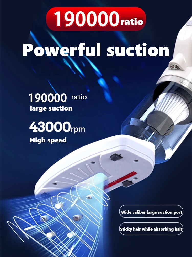 【👍Clean 200 square meters in 5 minutes】💥190,000PA super suction cordless vacuum cleaner, combining sweeping, dusting, and cleaning in one✅convenient for both car and home use.