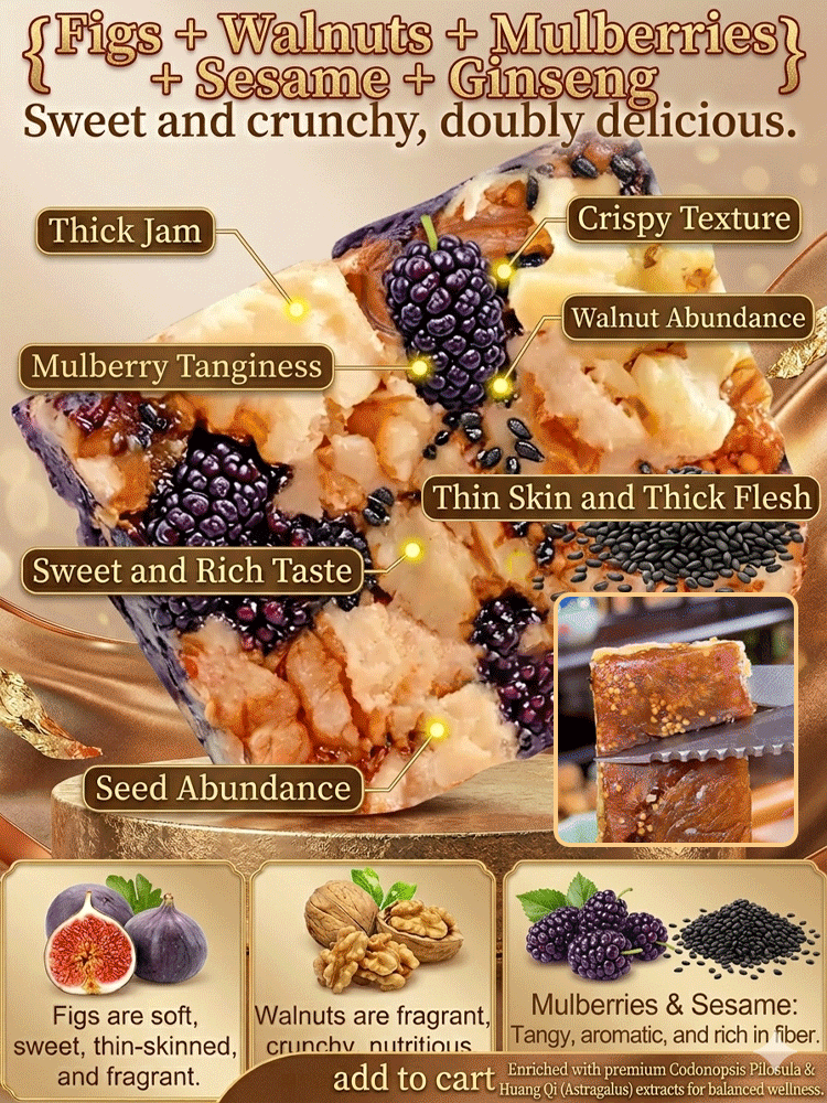 6-in-1 Fig and Walnut Health Cake, sugar-free and low-calorie, controls blood sugar, burns fat, and brightens skin