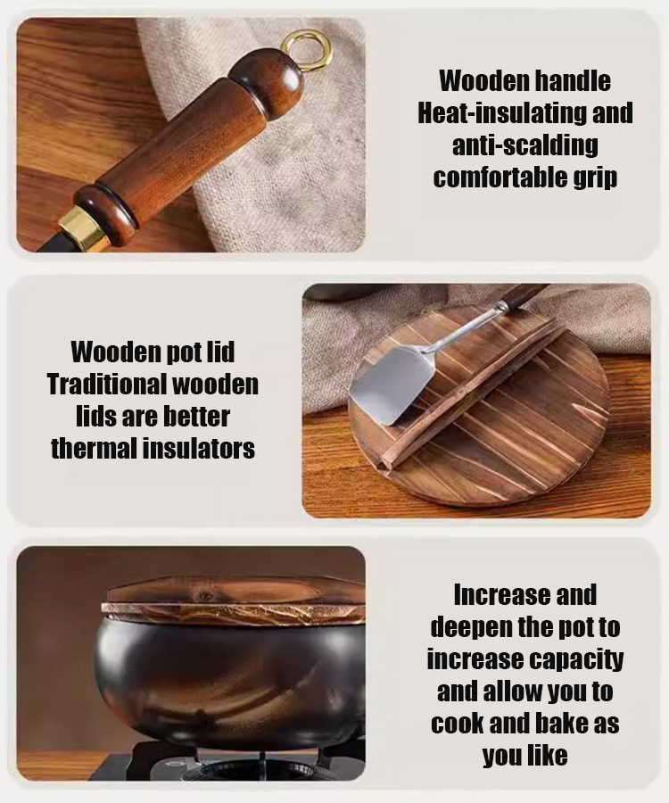 👨‍🍳👨‍🍳👨‍🍳Recommended by Michelin chefs，Pure iron non-stick pan, no chemical coating, compatible with gas and induction cookers, easy to make restaurant-level delicacies