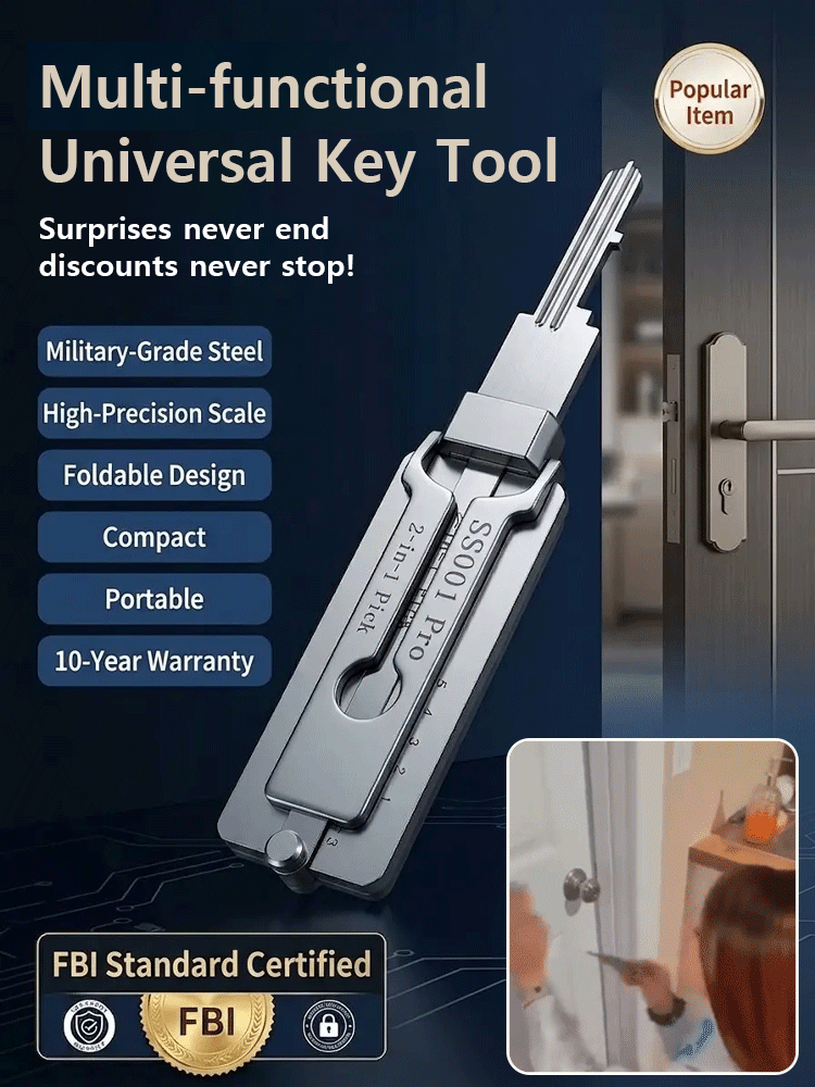 Military-grade stainless steel lock picking tools; open all locks in 30 seconds, no need to hire a professional, durable for 30 years without rust, 10-year warranty.