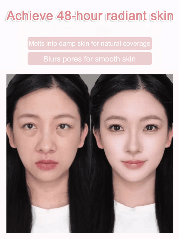 【💗Korean Celebrity Makeup Look】✅Smooths facial contours and dark circles in 1 second👩Looks 20 years younger, blends naturally with the skin, easily conceals imperfections😊Creamy cream foundation texture, refreshing and non-sticky